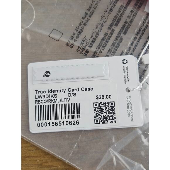 Lululemon NWT True Identity Card Case Wallet Raspberry/Melon/Light Ivory Pink - Picture 4 of 6